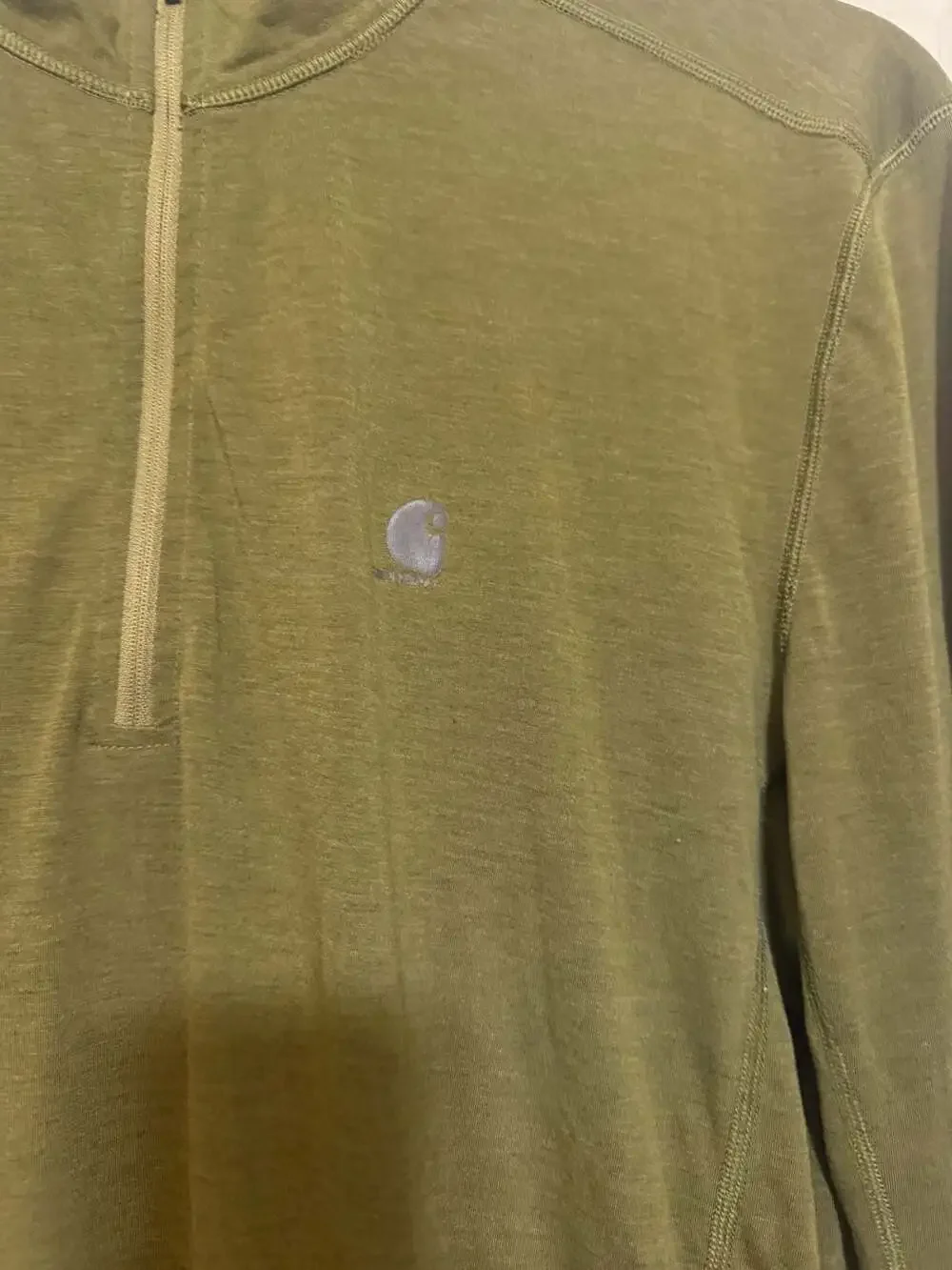 Carhartt Force Extremes Olive Green Long Sleeve Quarter Zip Shirt